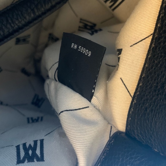 Antonio Melani Italian Pebbled Leather Chain Links Black Tote Shoulder Bag - Picture 12 of 13